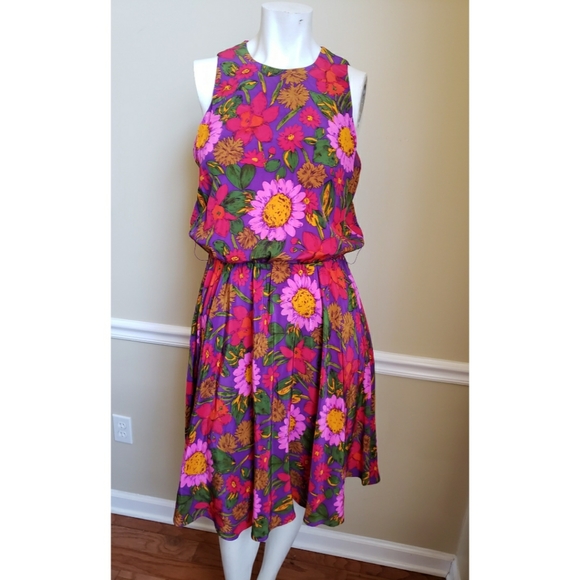Gillian Vintage Vibrant Dress SZ 8 - Picture 2 of 5